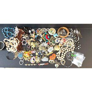 Vintage Costume Jewelry Lot  Necklaces Bracelets Earrings Brooches & More  Mixed